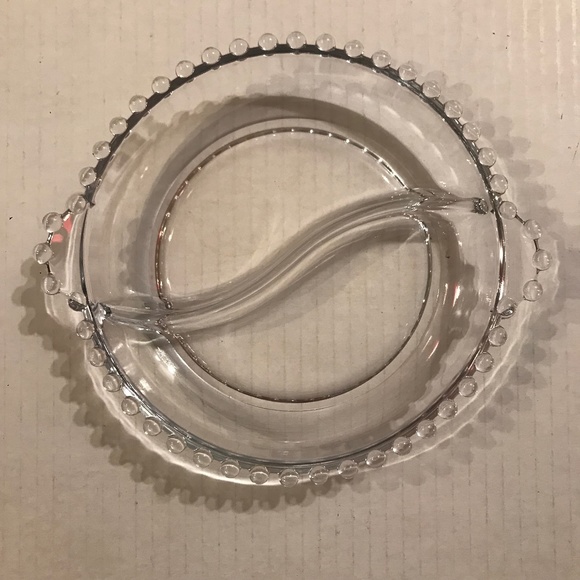 Set Of 2 Imperial Glass Candlewick Divided Relish Dishes With Handles 6 1/4” - Picture 1 of 4